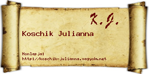 Koschik Julianna névjegykártya